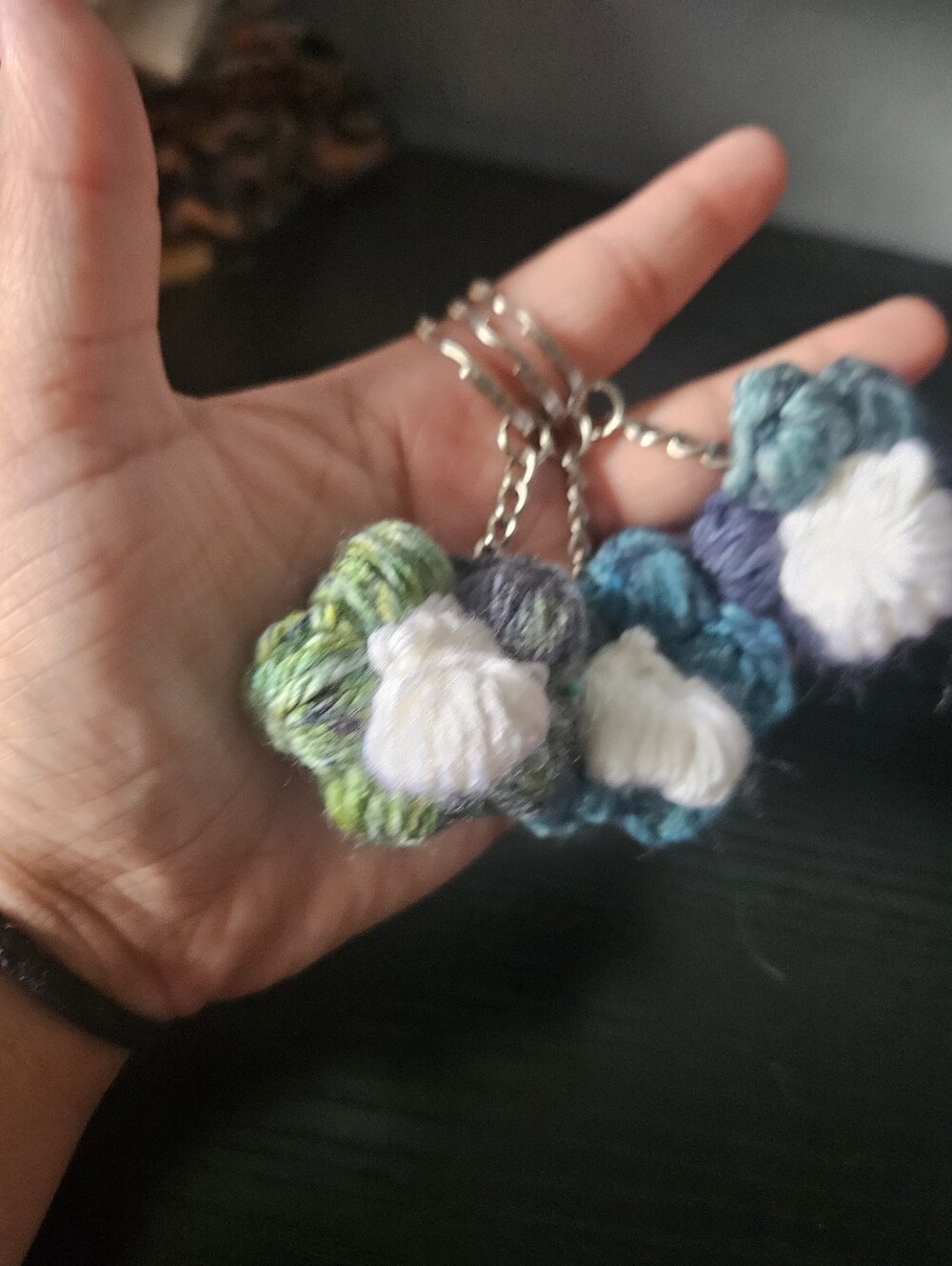 Handmade Crochet Flower Keychain - Picture 3 of 6